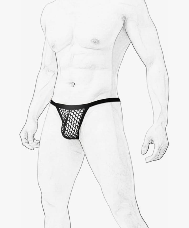 Men's Fishnet Underwear Mesh G-Strings See Through Thongs